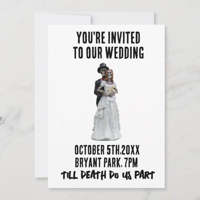 INVITACIONES PERSONALIZADOS DE BODAS GÓTICOS ESQUE (Anverso)