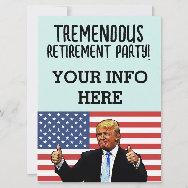 INVITACIONES PERSONALIZADOS DE DONALD TRUMP FIESTA (Anverso)