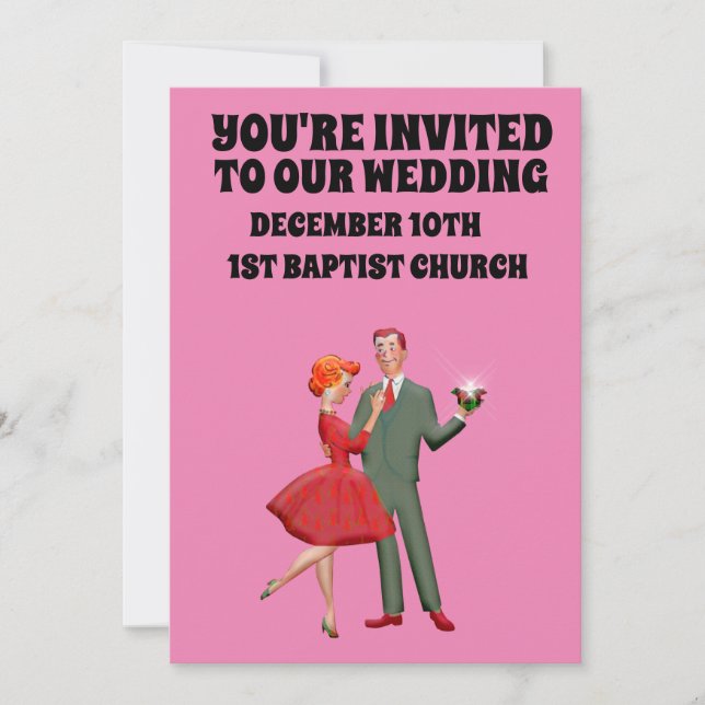 INVITACIONES PERSONALIZADOS DE LA PAREJA DE RETRO  (Anverso)