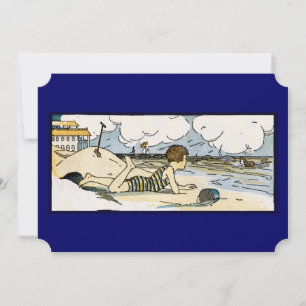 Invitaciones Personalizados de Vintage Beach Art S