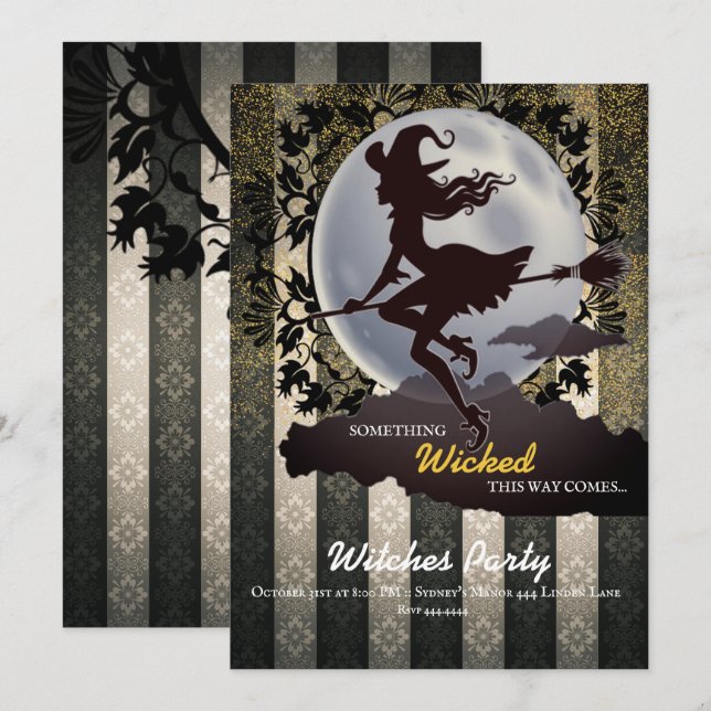 Invitaciones perversas de la fiesta de Halloween (Anverso / Reverso)