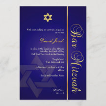 INVITACIONES PixDezines AZUL REAL/ORO/BAR MITZVAH