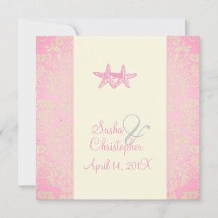 Invitaciones PixDezines Starfish + damask