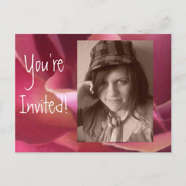Invitaciones postales Añadir tu cumpleaños de foto (Anverso)