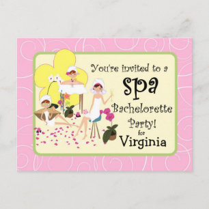 Invitaciones postales de Bachelorette Party Spa - 