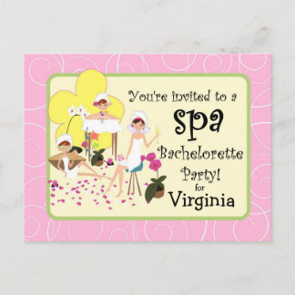Invitaciones postales de Bachelorette Party Spa - 