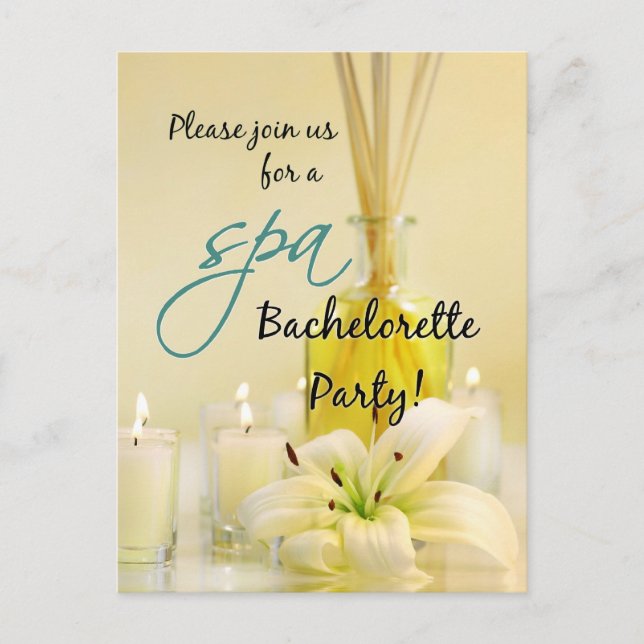 Invitaciones postales de Bachelorette Spa Fiesta (Anverso)