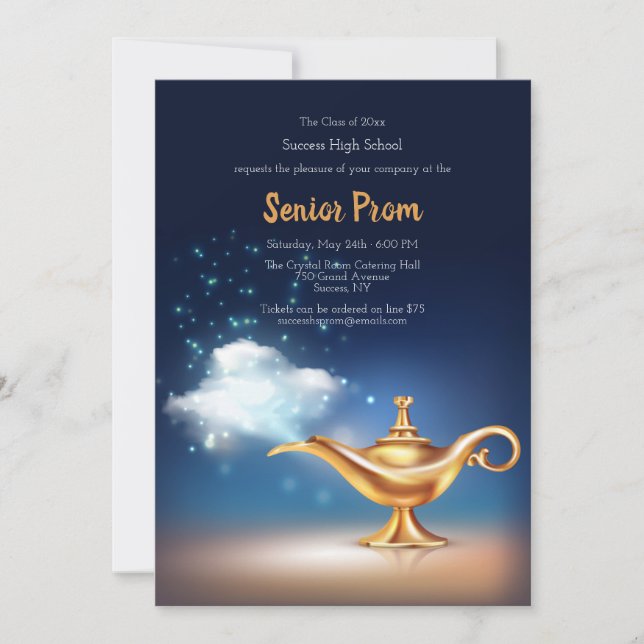 Invitaciones Prom a Magic Lamp Arabian Nights (Anverso)