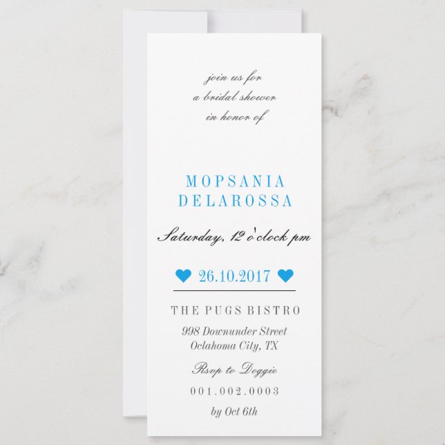 Invitaciones Pug (Reverso)