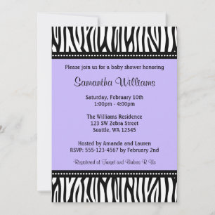 Invitaciones púrpuras de moda de Baby Shower del