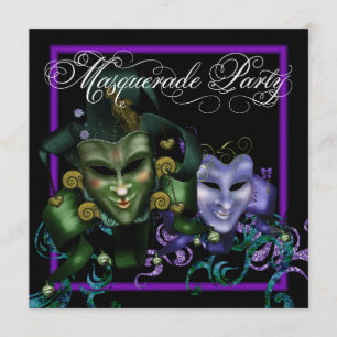 Invitaciones púrpuras elegantes del fiesta de la