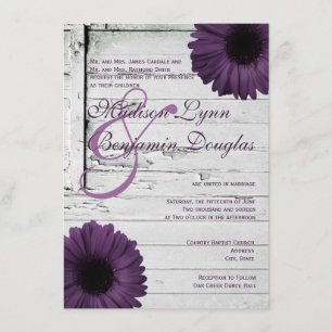Invitaciones púrpuras Ver2 de la boda de la