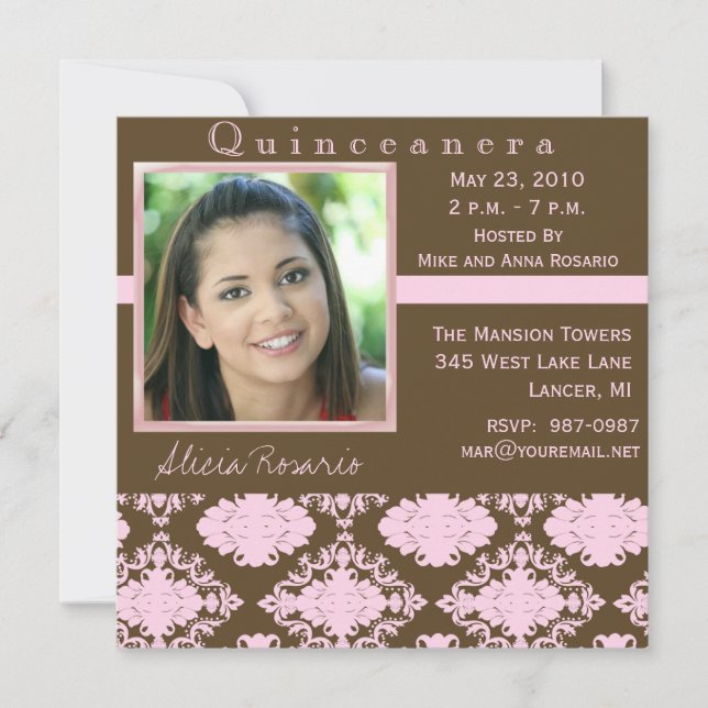 Invitaciones Quinceanera (Anverso)