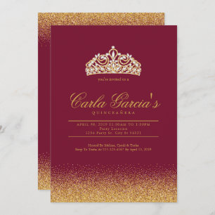 Invitaciones Quinceanera Gold & Sparling