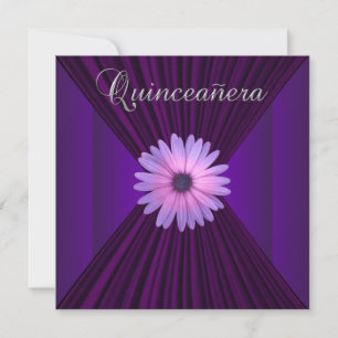 Invitaciones Quinceañera Rosa Púrpura Margarita