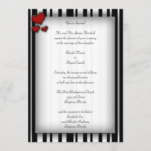 Invitaciones rayadas del corazón