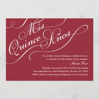 Invitaciones Red Elegant Quinceanera