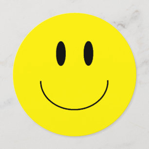 Invitaciones redondas de la "cara feliz"