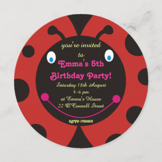 Invitaciones redondas preciosas de la fiesta de