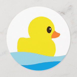 Invitaciones redondas "Rubber Ducky"
