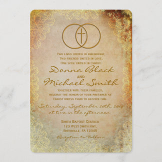 Invitaciones religiosas cruzadas cercadas de la