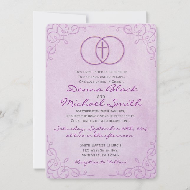 Invitaciones religiosas cruzadas cercadas de la (Anverso)