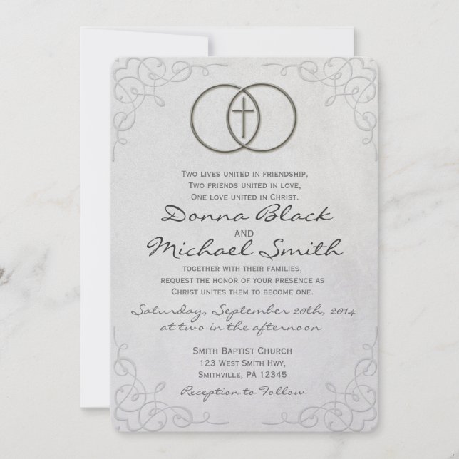 Invitaciones religiosas cruzadas cercadas de la (Anverso)