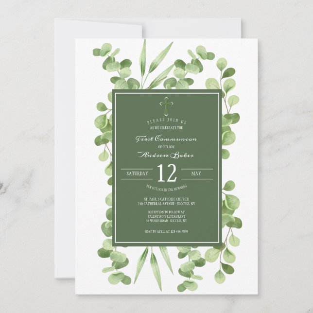 Invitaciones religiosas de Leafy Jade (Anverso)