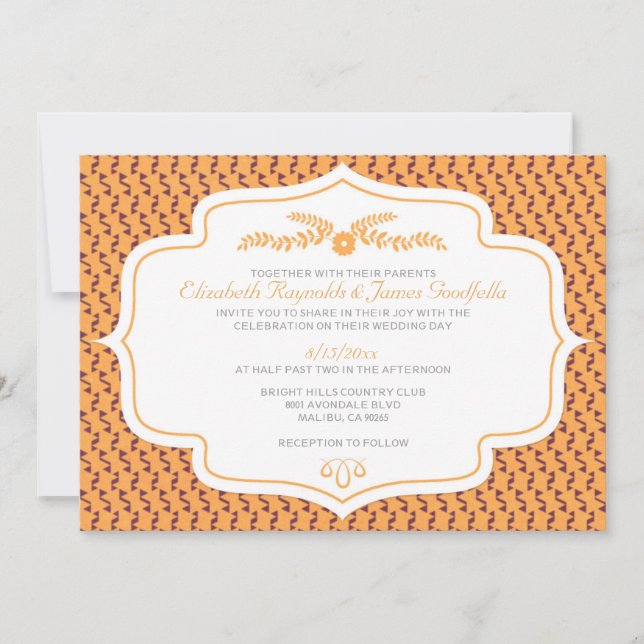 Invitaciones retras de la boda del otoño (Anverso)