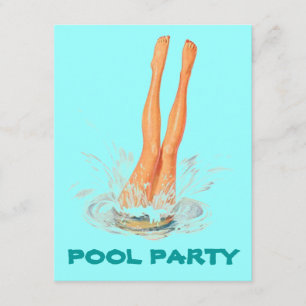 Invitaciones retras de la fiesta en la piscina de