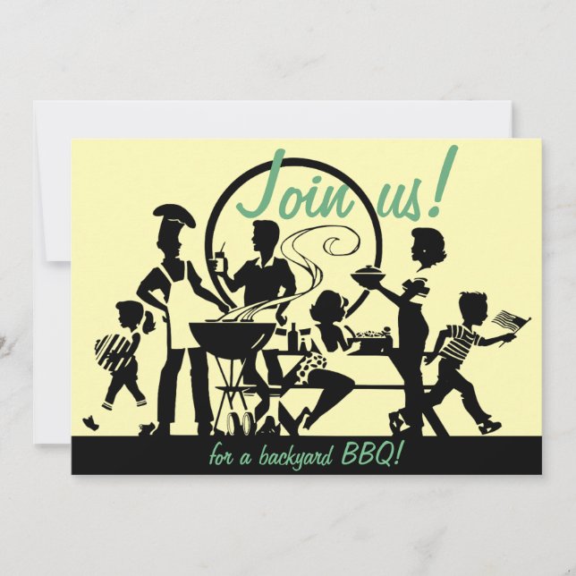 Invitaciones retras del Bbq - la barbacoa de los (Anverso)