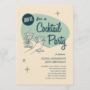 Invitaciones retras del cóctel