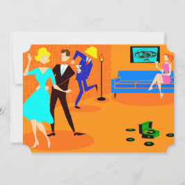 Invitaciones retras del cóctel del dibujo animado