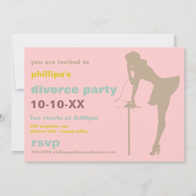 Invitaciones retras del fiesta del divorcio (Anverso)