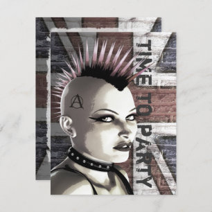 Invitaciones Retro British Punk Fashion Small Size