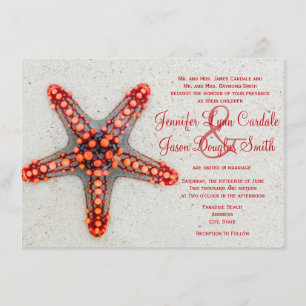 Invitaciones rojas de la boda del destino de la
