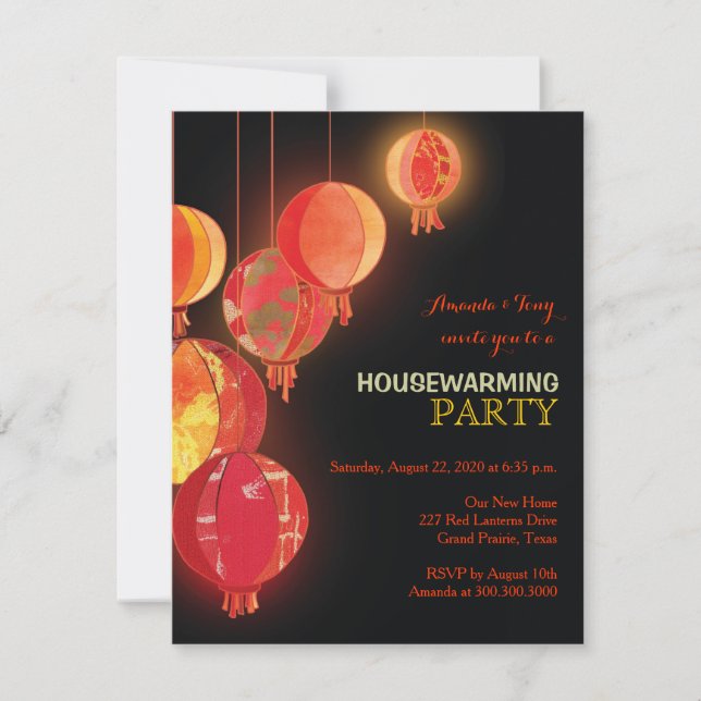 Invitaciones rojas del fiesta del estreno de una (Anverso)