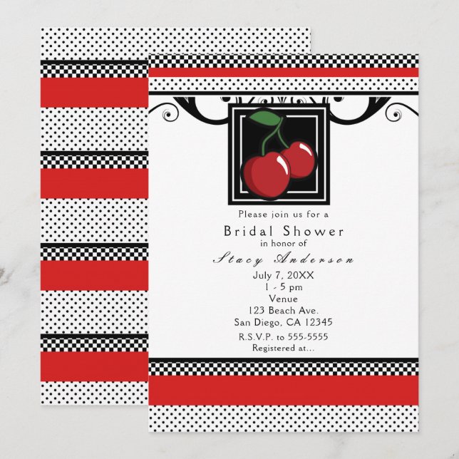 Invitaciones Rojas, Negras, Blancas y Rojas con Ce (Anverso / Reverso)