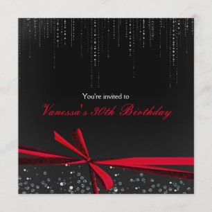Invitaciones rojas negras del fiesta de los
