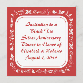 Invitaciones rojas y blancas del país pasado de