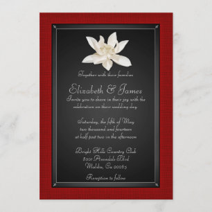 Invitaciones rojas y negras de la boda
