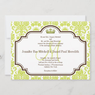 Invitaciones románticas a la boda de damasco de Ch