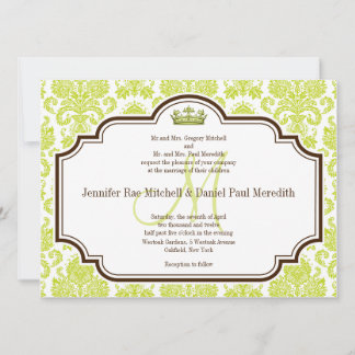 Invitaciones románticas a la boda de damasco de Ch