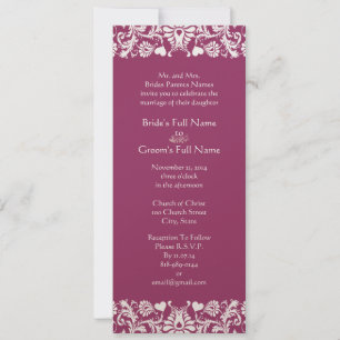 Invitaciones románticas a la boda de damasco de co