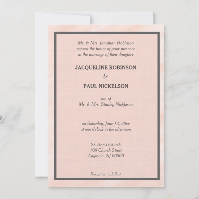 Invitaciones románticas a la boda de la acuarela d (Anverso)