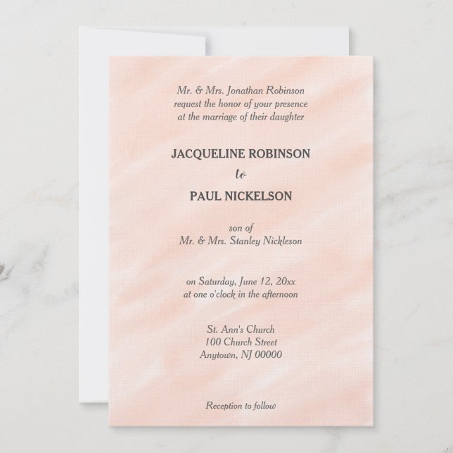 Invitaciones románticas a la boda de la acuarela d (Anverso)