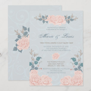 Invitaciones románticas a la boda de Rosas