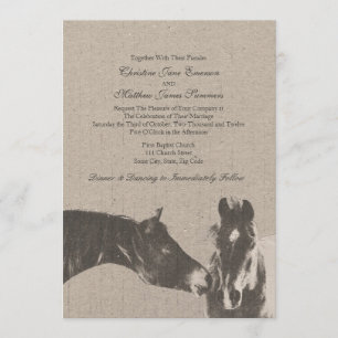 Invitaciones románticas a la boda ecuestre