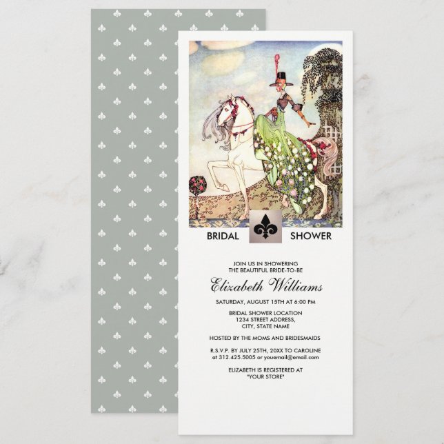 Invitaciones románticas a la ducha de novias de ar (Anverso / Reverso)