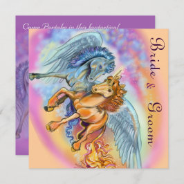 Invitaciones románticas de unicornio a la flama y